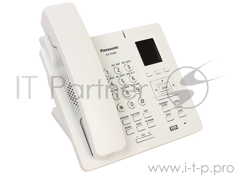 Телефон IP DECT Panasonic KX-TPA65RUW SIP Цифр. IP-телефон (Настольный), VoIP, Ethernet, UpTo 7 HSet, Память 500, Звук HD