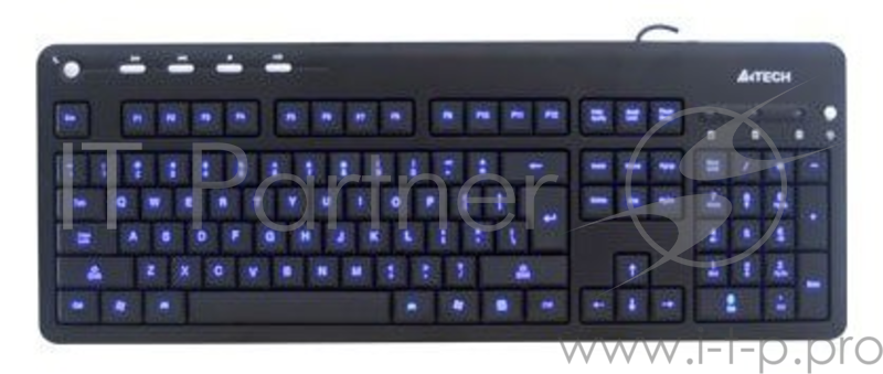 Клавиатура Keyboard A4Tech KD-126-1 USB (Черный + син. подсветка)