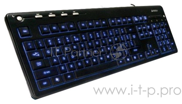 Клавиатура Keyboard A4Tech KD-126-1 USB (Черный + син. подсветка)
