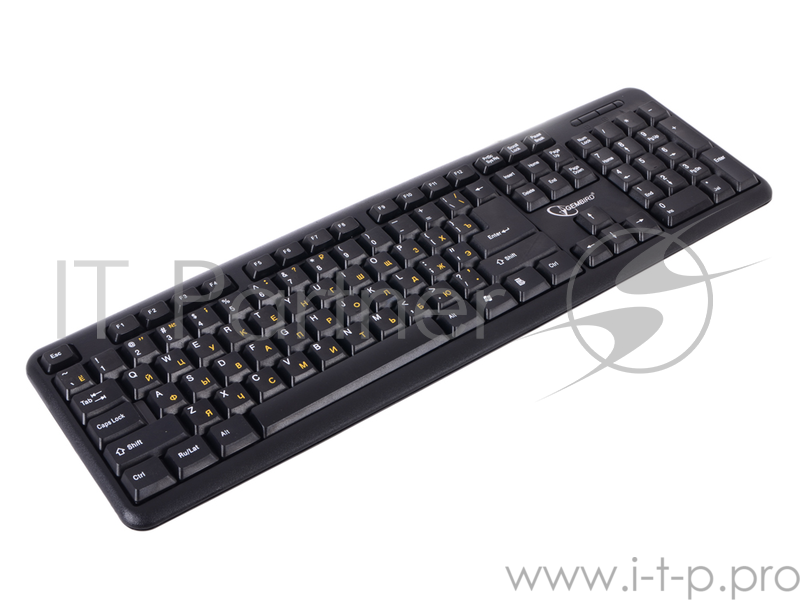 Клавиатура Keyboard Gembird KB-8320U-Ru_Lat-BL, черный, USB, кнопка переключения RU/LAT,104 клавиши