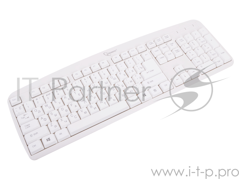 Клавиатура Gembird KB-8350U, USB, белый, лазерная гравировка символов