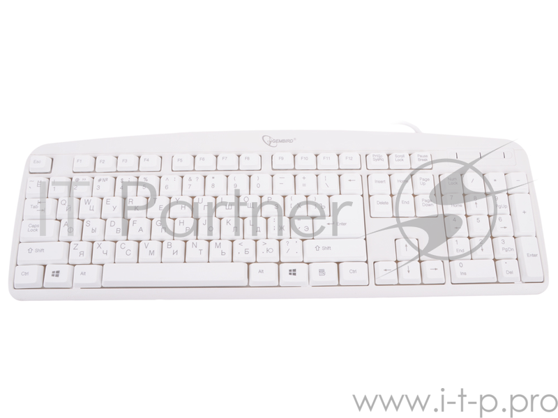 Клавиатура Gembird KB-8350U, USB, белый, лазерная гравировка символов