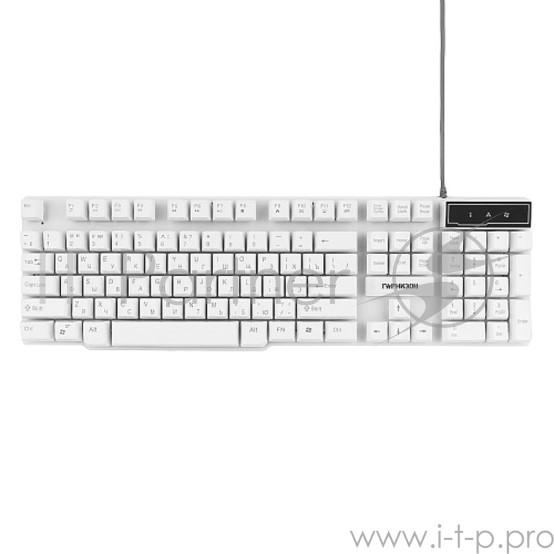 Клавиатура Гарнизон GK-200, USB, белый, механизированные клавиши