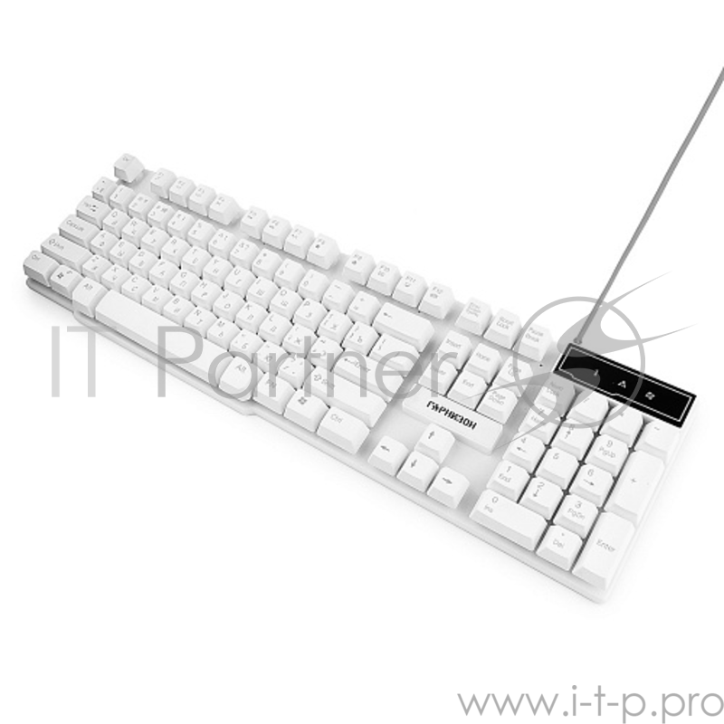 Клавиатура Гарнизон GK-200, USB, белый, механизированные клавиши