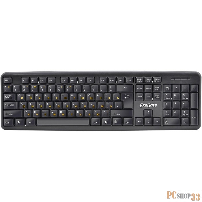 Клавиатура Exegate LY-331L USB, Black, 104кл, большой Enter, шнур 2м (EX263906RUS)