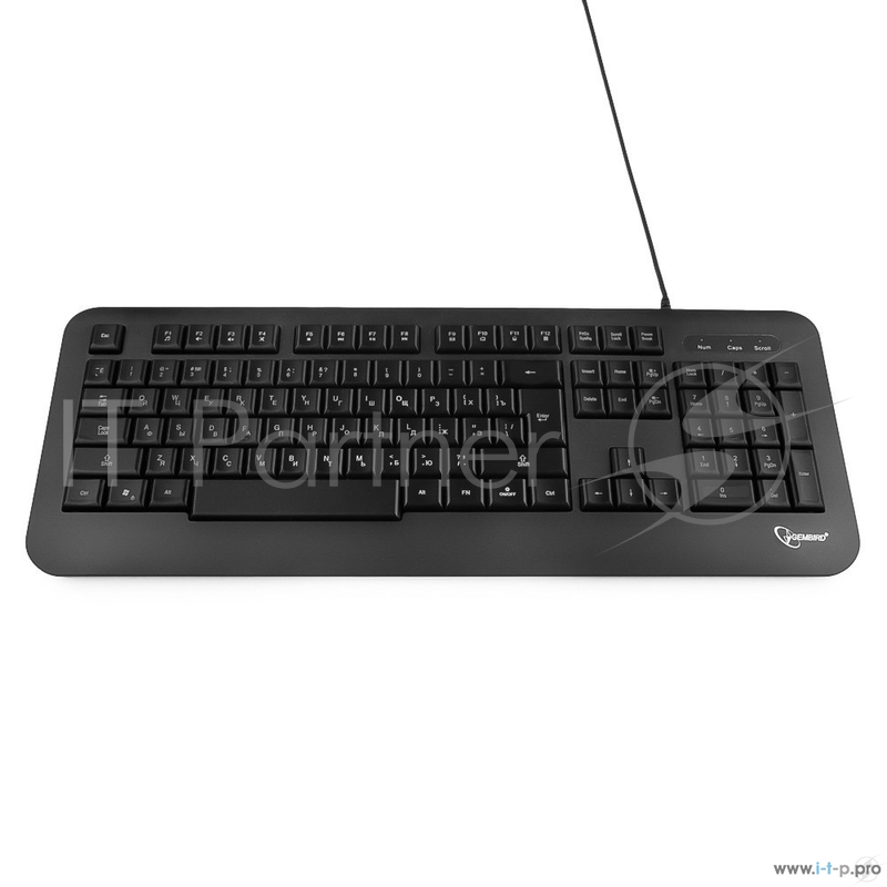 Клавиатура с подсветкой Gembird KB-230L, USB, черный, 104 клавиши, подсветка 3 цвета, кабель 1.45м