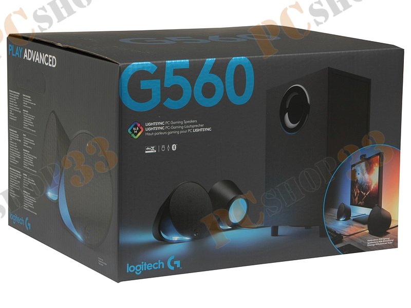 Акустическая система 2.1 Logitech G560 LIGHTSYNC, сабвуфер 60Вт, сателлиты 2x30Вт, черный
