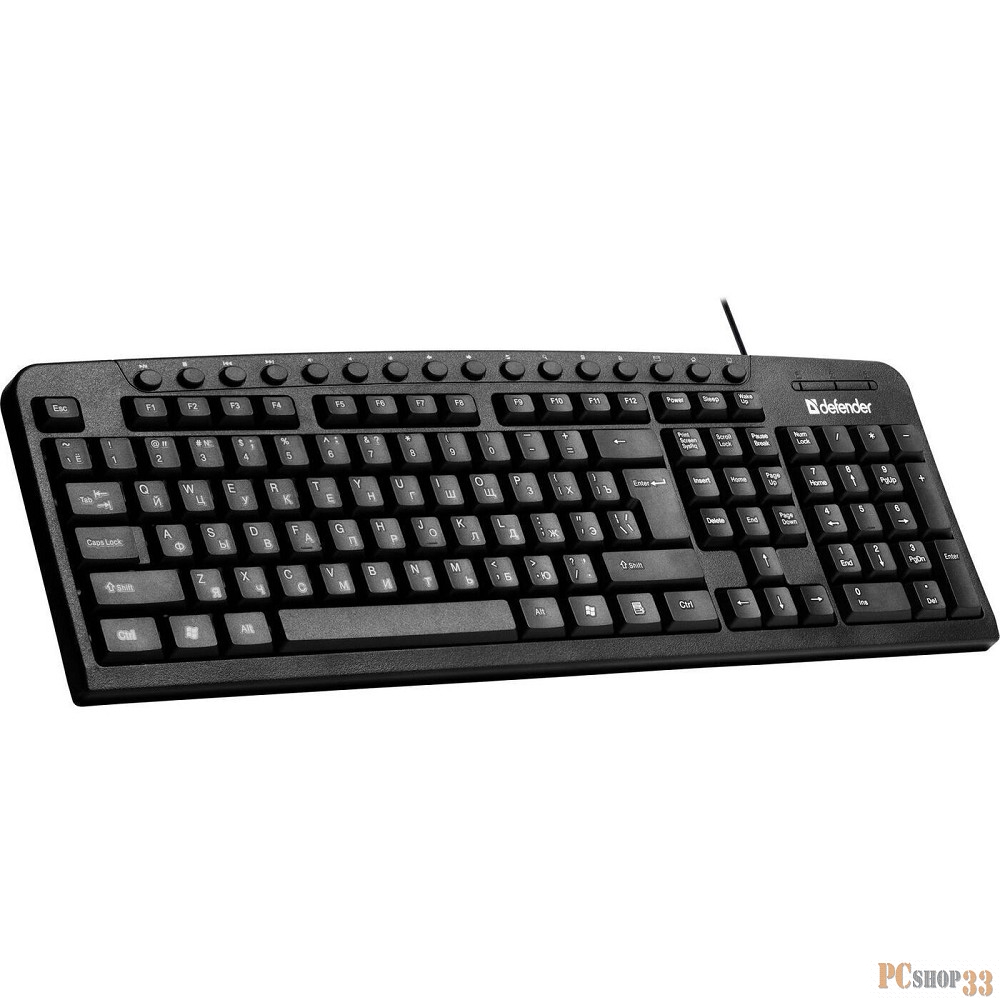 Клавиатура проводная Defender Focus HB-470 RU USB (Черный) 123клавиши (45470)