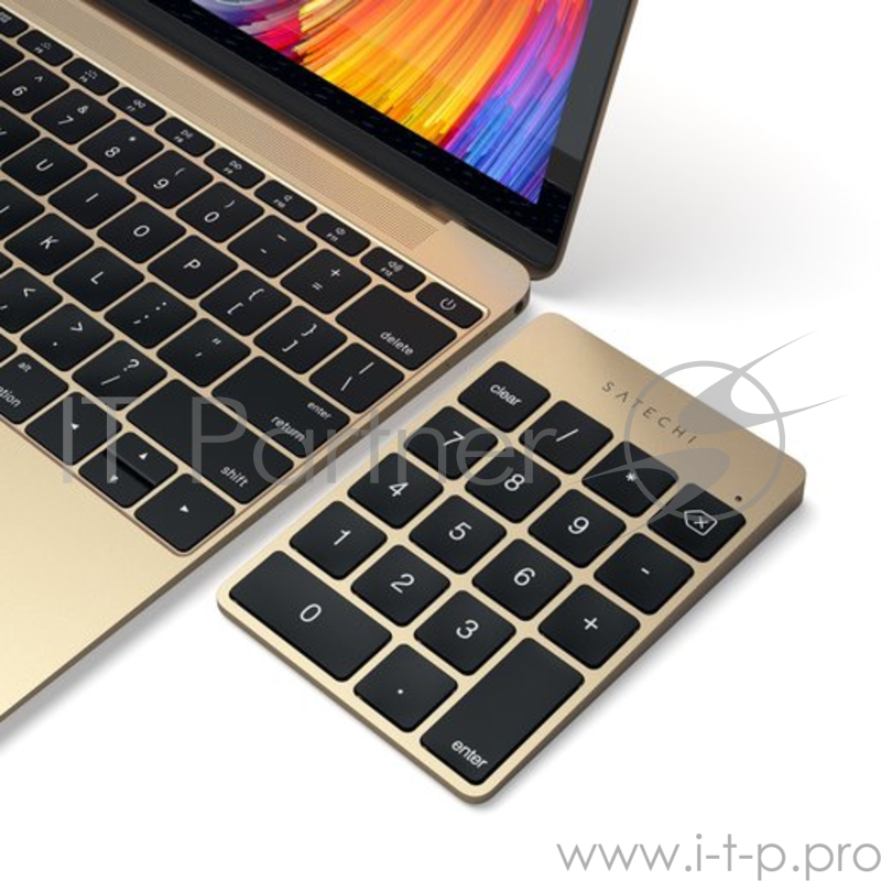 Беспроводной цифровой блок клавиатуры Satechi Aluminum Slim Keypad Numpad. Цвет золотой.