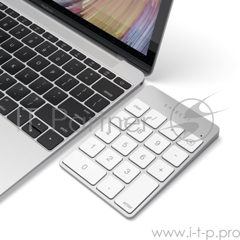 Беспроводной цифровой блок клавиатуры Satechi Aluminum Slim Keypad Numpad. Цвет серебристый.