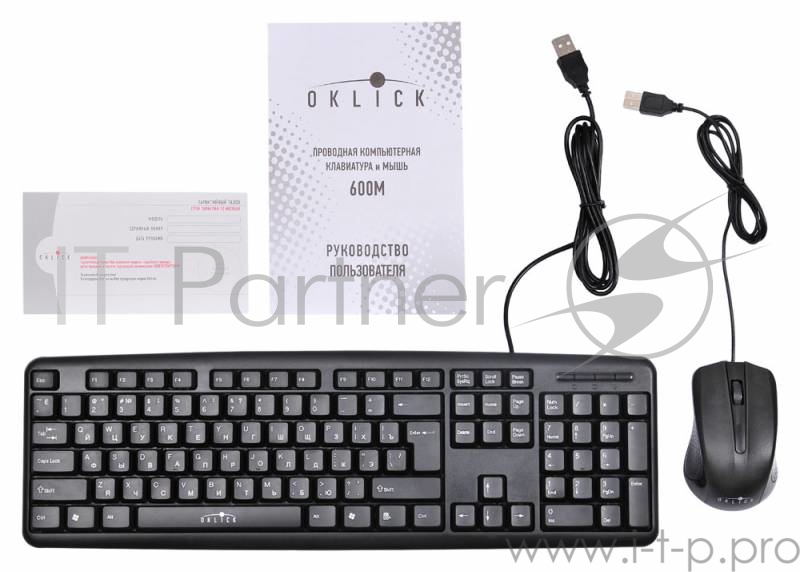 Клавиатура + мышь Oklick 600M black USB