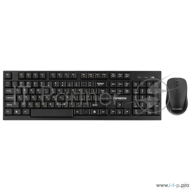Комплект клавиатура+мышь беспроводные Гарнизон GKS-110, черный, 2.4 ГГц, 1000 DPI