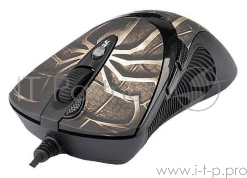 Мышь A4Tech XL-747H (черный+корич./Brouw Spyd) USB, 6кн, 1кл-кн, 3600DPI