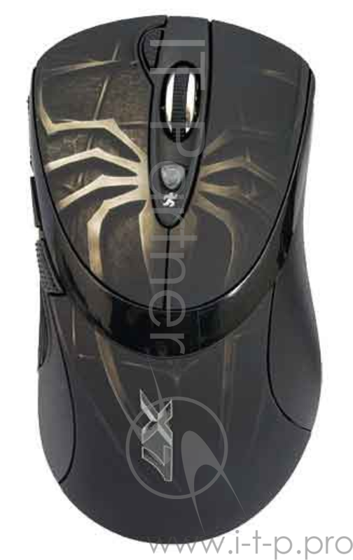 Мышь A4Tech XL-747H (черный+корич./Brouw Spyd) USB, 6кн, 1кл-кн, 3600DPI