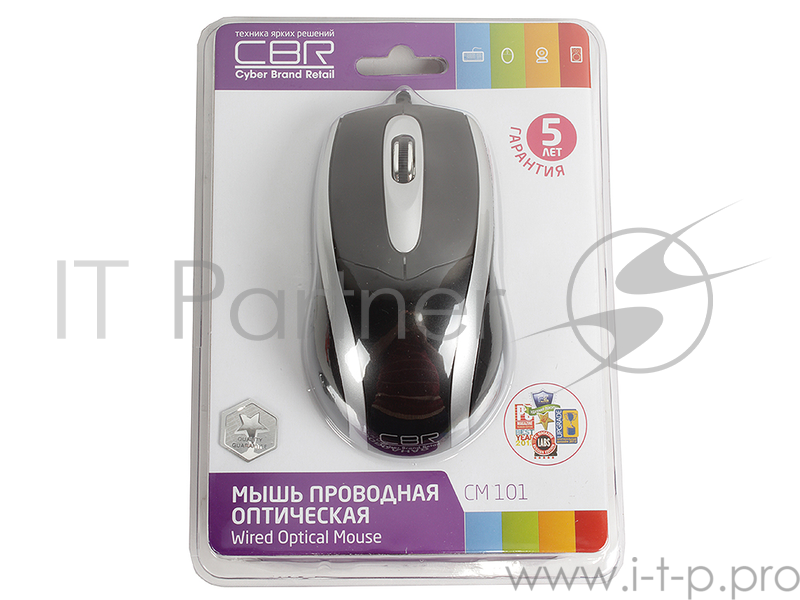 Мышь CBR CM-101 Black USB, Мышь 1200dpi, офисн.