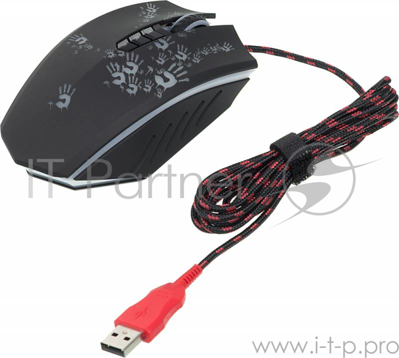 Мышь A4Tech Bloody A6 Blazing black Laser (4000dpi) USB Gaming (8but)