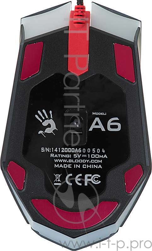 Мышь A4Tech Bloody A6 Blazing black Laser (4000dpi) USB Gaming (8but)