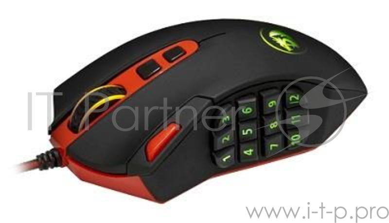 Мышь проводная игровая REDRAGON DS-2495 FIRESTORM / лазерная / 18 + 1 кл-кн / 1000 - 16400 dpi / 30G / 1000 Гц (4 ур)