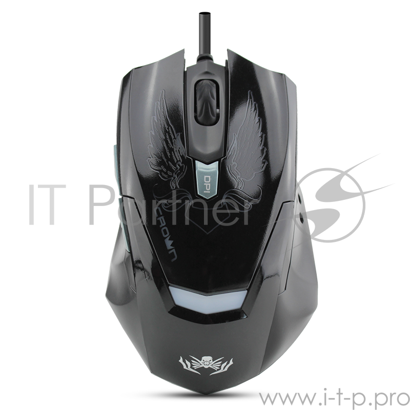 Мышь CROWN Gaming CMXG-1100BLAZE Black (2400 dpi, красная подсветка, 6 кнопок)
