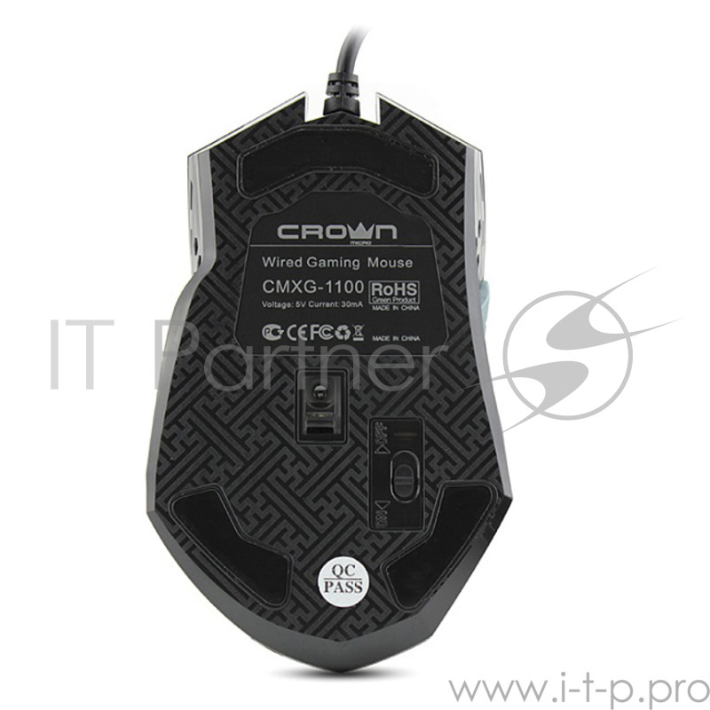 Мышь CROWN Gaming CMXG-1100BLAZE Black (2400 dpi, красная подсветка, 6 кнопок)