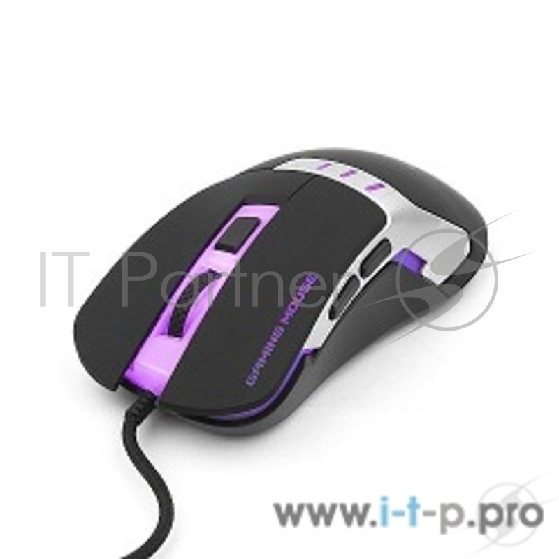 Мышь игровая Gembird MG-520, USB, 5кнопок+колесо-кнопка, 3200DPI, 1000 Гц, подсветка, программное обеспечение для создания макросов