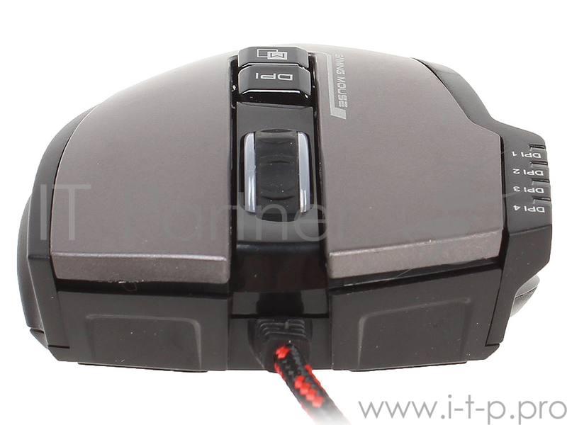 Мышь проводная Jet.A CRATUS JA-GH22 USB {Проводная игровая мышь, 500-3000dpi, 7 программ. кнопок + кнопка перекл. профилей + запись макросов, LED-подсветка, кабель 1.8м}