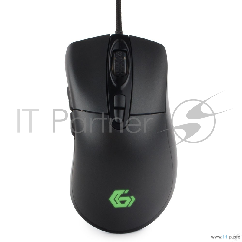 Мышь игровая Gembird MG-540, USB, 5кнопок+колесо-кнопка, 3200DPI, подсветка, ПО для макросов, кабель ткан. 1.75м
