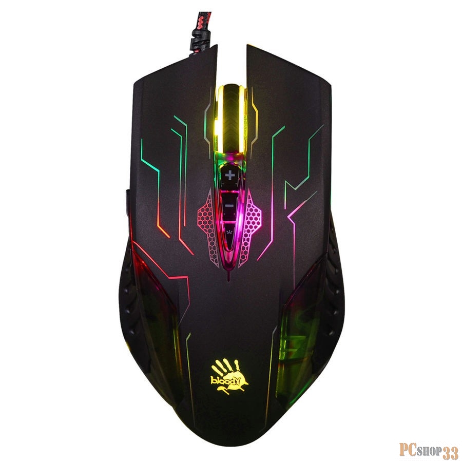 Мышь A4 Bloody Q51 черный/рисунок оптическая (3200dpi) USB игровая (8but)