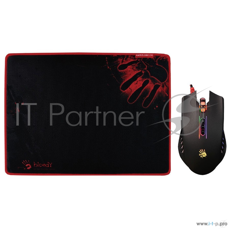 Мышь A4 Bloody Q8181S черный оптическая (3200dpi) USB2.0 игровая (8but)