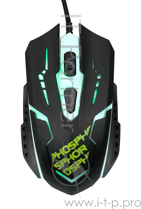 Мышь Qumo Phosphor M32, проводная, оптическая, 800/1200/1600/2400 dpi