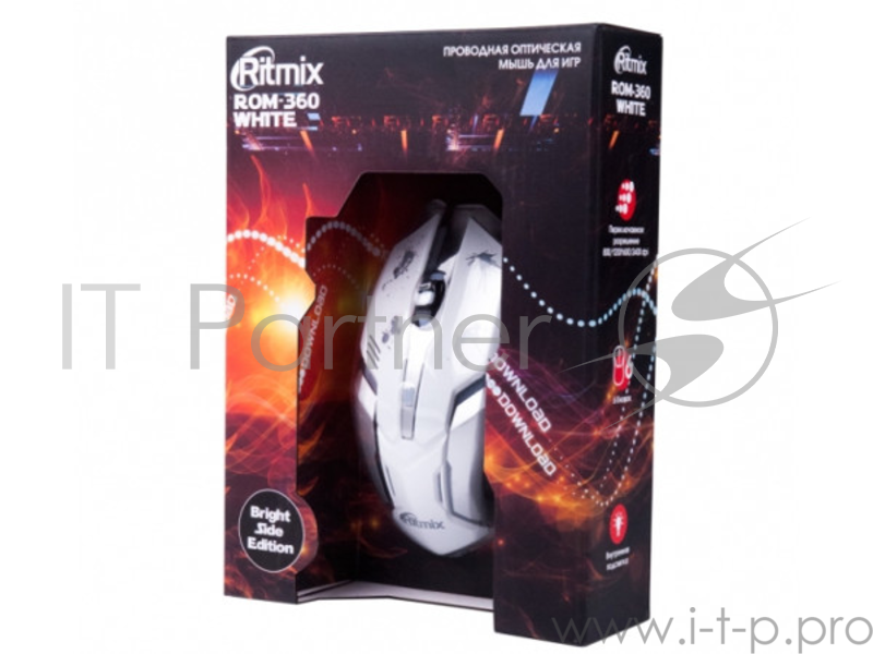 Мышь проводная RITMIX ROM-360 White