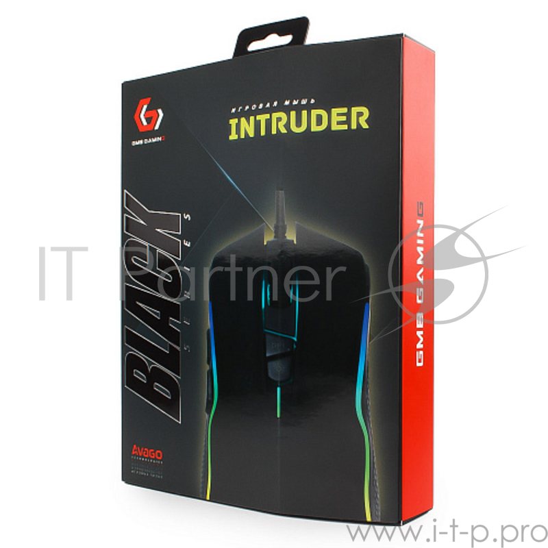 Мышь игровая Gembird MG-700 черный USB {чип Avago, 2500DPI, 7кн, подсвет 16млн цв, ПО, каб ткан 1.7м}