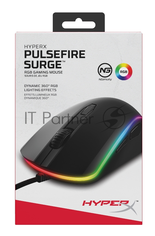 Игровая мышь HyperX Pulsefire Surge (6 кнопок, 16000 dpi, USB, RGB подсветка, HX-MC002B)