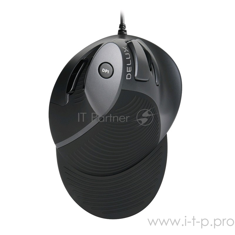 Мышь вертикальная Delux KM-618BU / USB / 800-2400 dpi