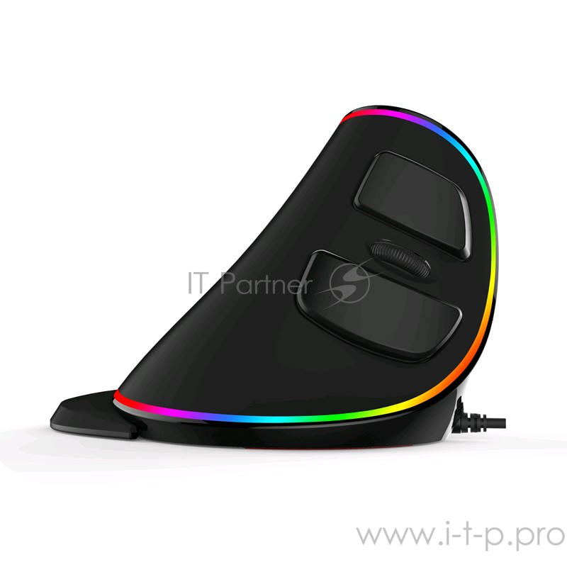 Мышь вертикальная Delux KM-618Plus RGB / USB / 800-4000 dpi