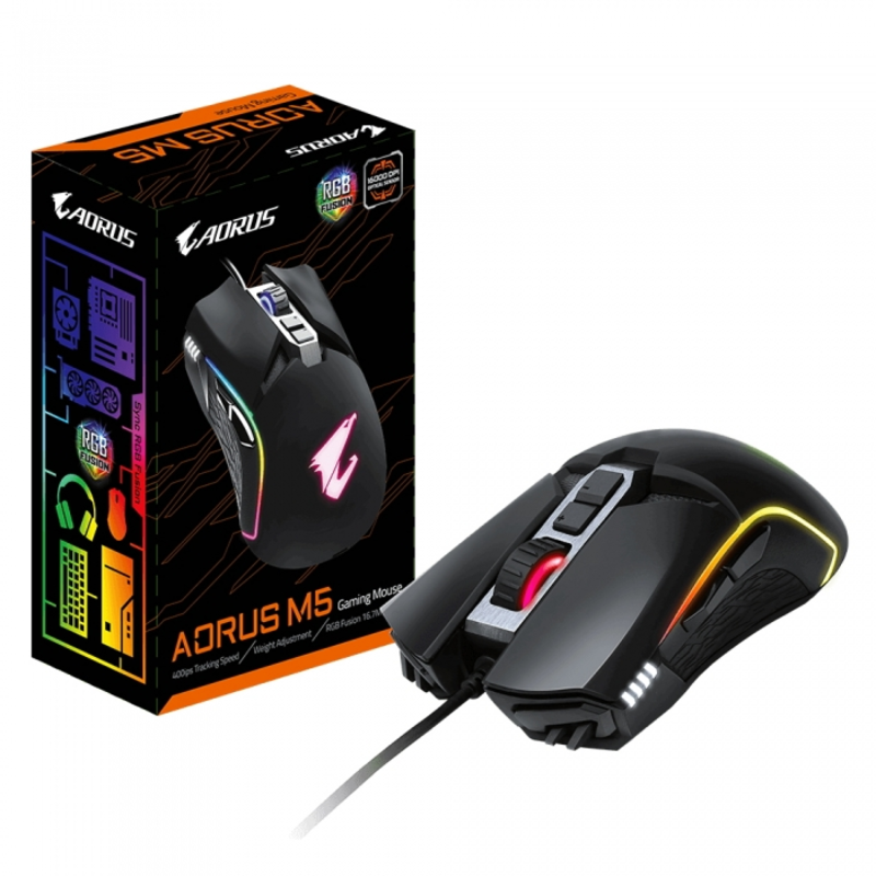 Мышка USB OPTICAL BLACK AORUS M5 GIGABYTE