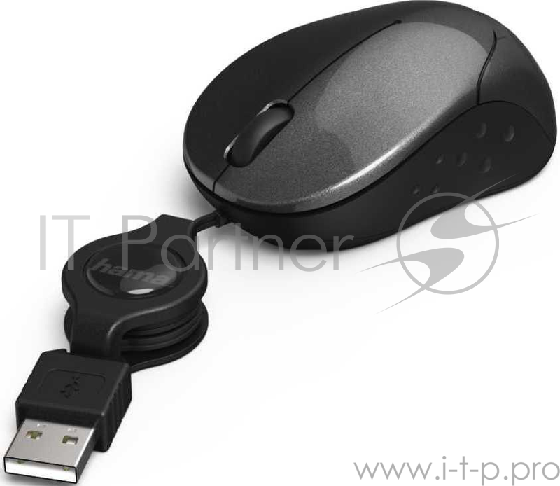 Мышь Hama Pesaro черный оптическая (1200dpi) USB (3but)