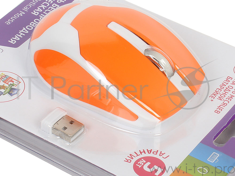 Мышь CBR CM-422 White, оптика, радио 2,4 Ггц, 1600 dpi, USB