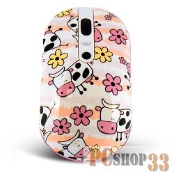 Мышь CROWN CMM-926W, cow CM000001039 {беспроводная, оптическая,1000/1600 dpi, USB, 3 кн-ки и кн-ка смены DPI}