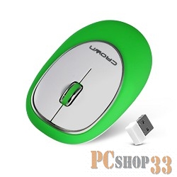 Мышь CROWN CMM-931W, green CM000001186{беспроводная, оптическая,1000dpi, USB, 3 кн-ки}