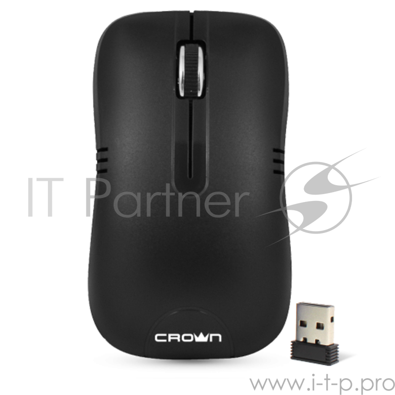 Беспроводная мышь CROWN CMM-933W (3 кнопки 1000DPI Нано ресивер,2.4ГГц Soft-touch пластик, питание АА (в комплекте) ,Plug & Play)