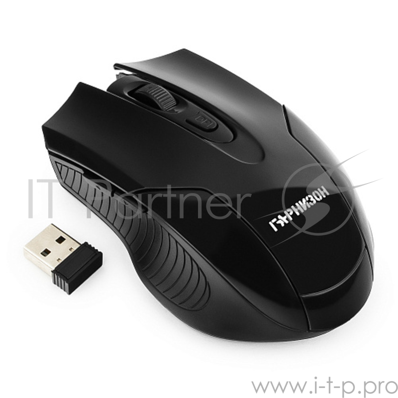 Мышь беспров. Гарнизон GMW-410, чип X2, черный, 1600 DPI, 5 кн.+ колесо-кнопка