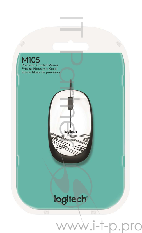 Мышь Logitech беспроводная M105 белая, WHITE-2.4GHZ-EMEA