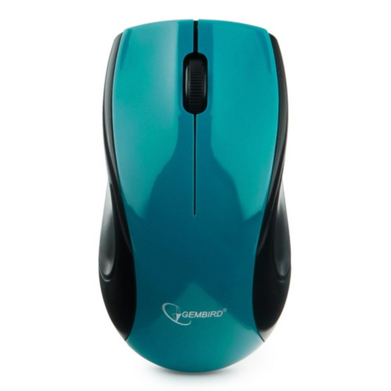 Мышь беспроводная Gembird MUSW-320-B, 2.4ГГц, голубой, 2 кнопки+колесо-кнопка, 1000 DPI, батарейки в комплекте, блистер