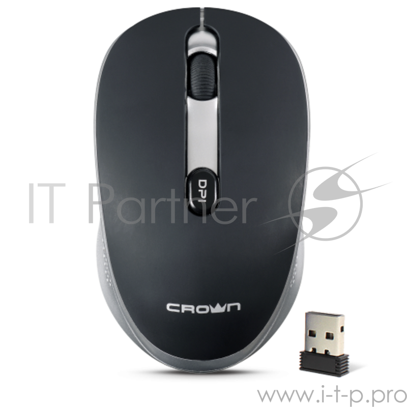 Беспроводная мышь CROWN CMM-11W black/silver