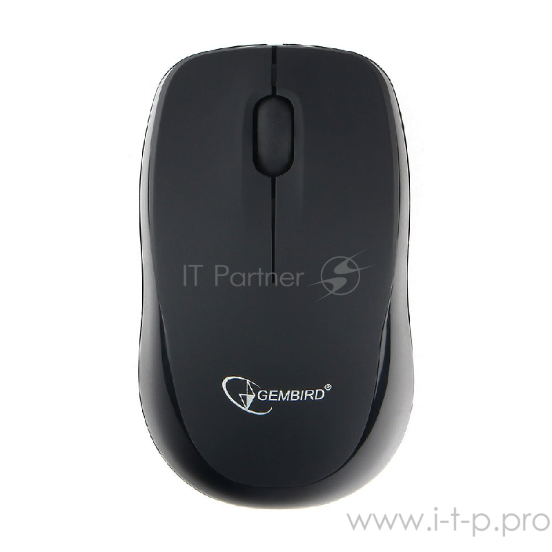 Мышь беспроводная Gembird MUSW-360, 2.4ГГц, черный, 2 кнопки+колесо-кнопка, 1000 DPI, батарейки в комплекте, блистер