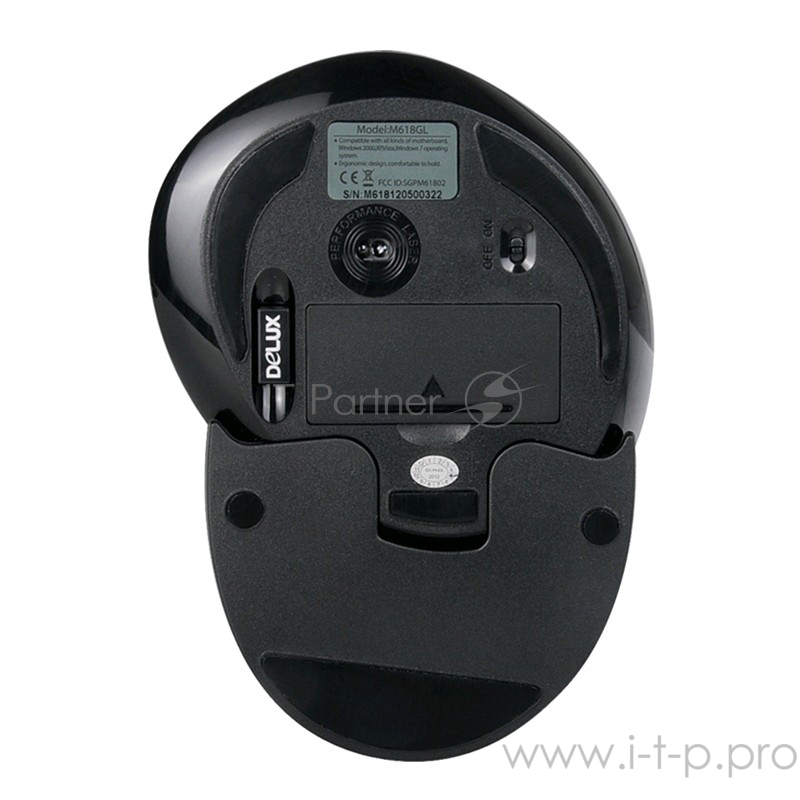 Мышь вертикальная Delux KM-618GX / Wireless / 800-1600 dpi