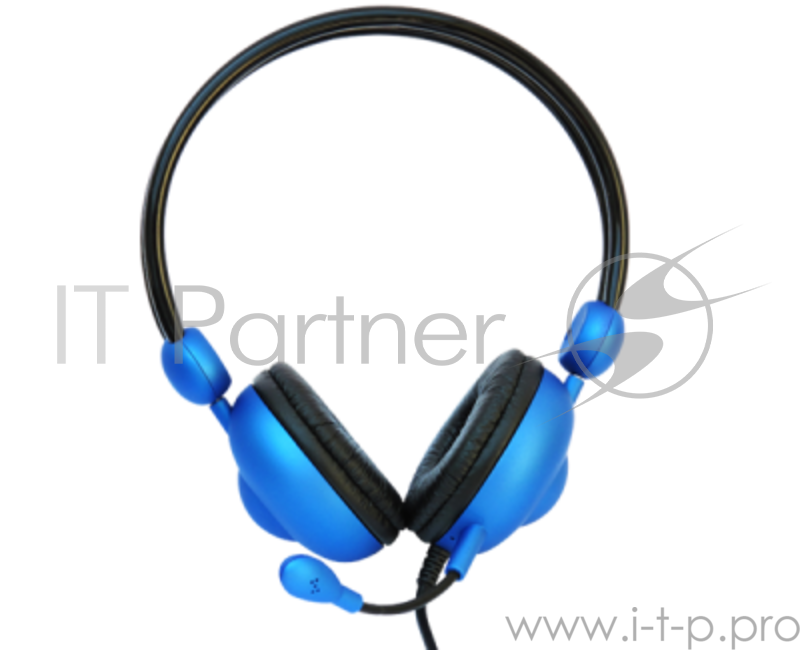Наушники Кроун Гарнитура CMH-942 (blue) {20Гц-20кГц, 110дБ, 2.1м, 3.5мм}
