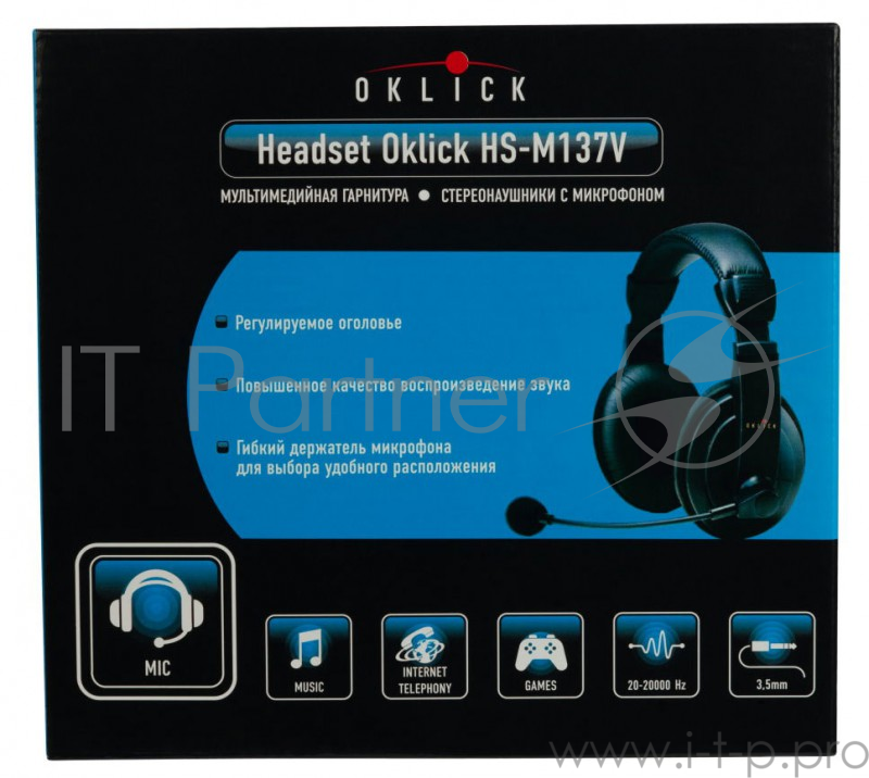 Гарнитура Oklick HS-M137V черный 1.8м мониторы оголовье