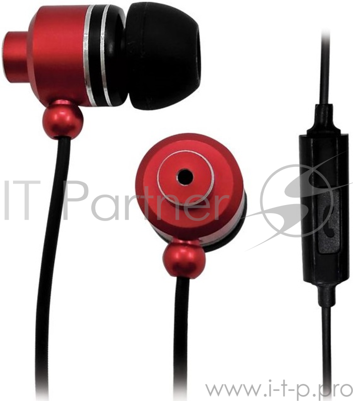 Гарнитура вкладыши BBK EP-1530S 1.2м красный/черный проводные (в ушной раковине)